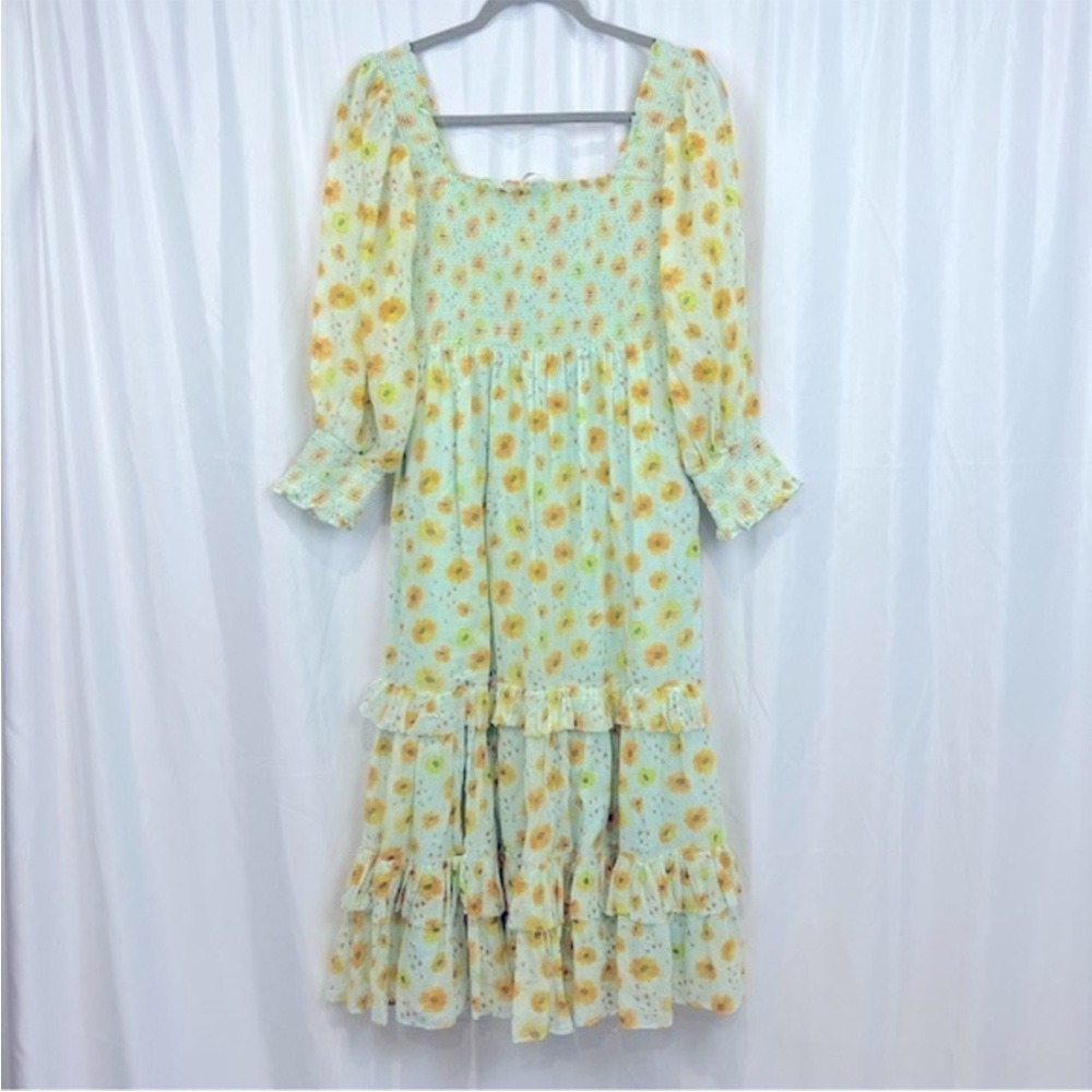 LoveshackFancy Floral Cotton Midi Dress NWOT